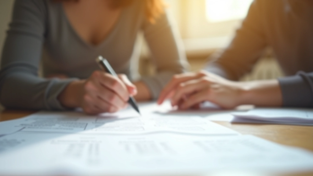 Rodič vyplňuje formulář pro přídavek na dítě se seznamem dokumentů na stole